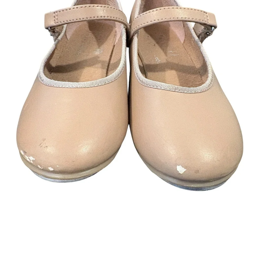 American Ballet Theatre Spotlight Tap‎ Shoes Girls 10.5 Tan Mary Jane Strap